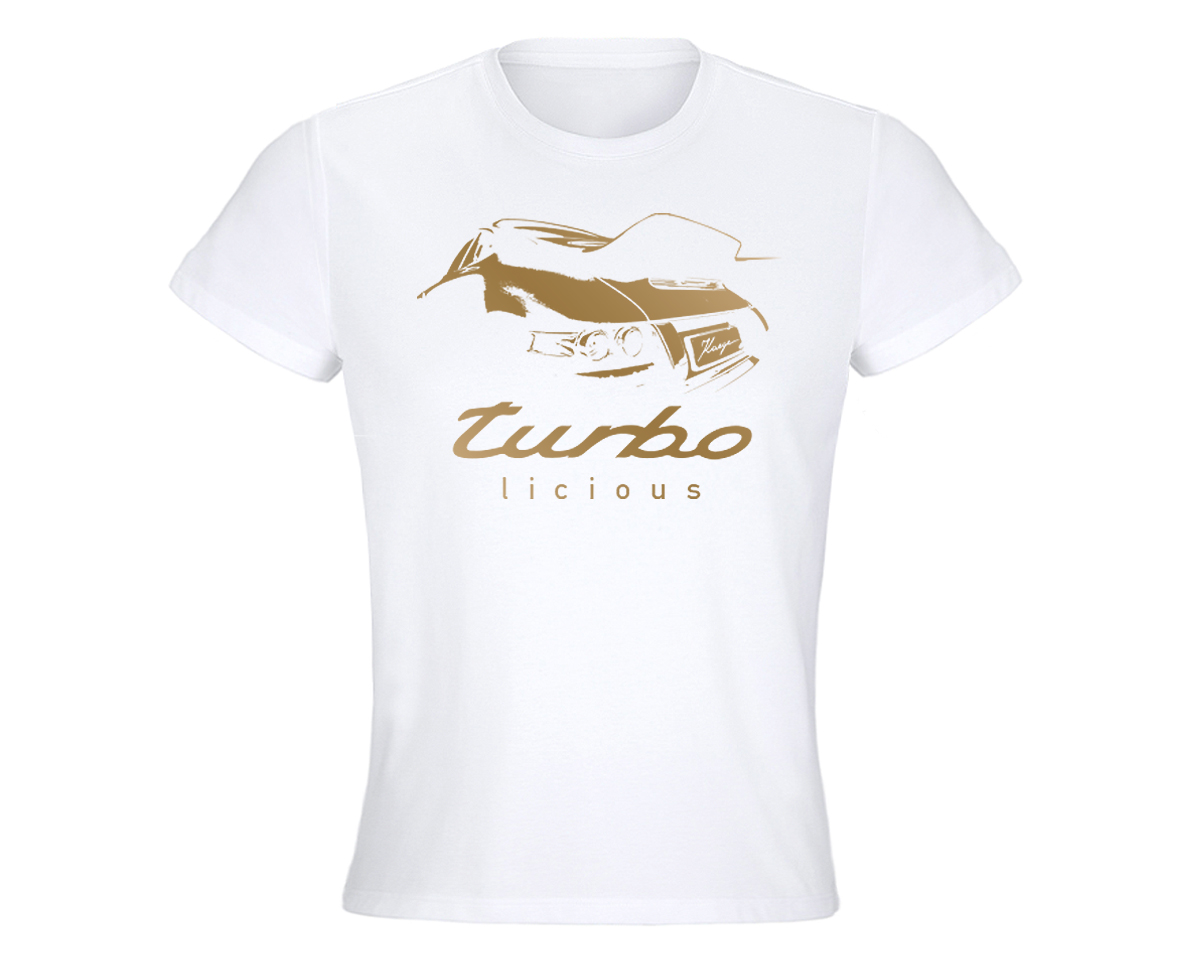 Turbolicious_T-Shirt_weiss_gold_Damen